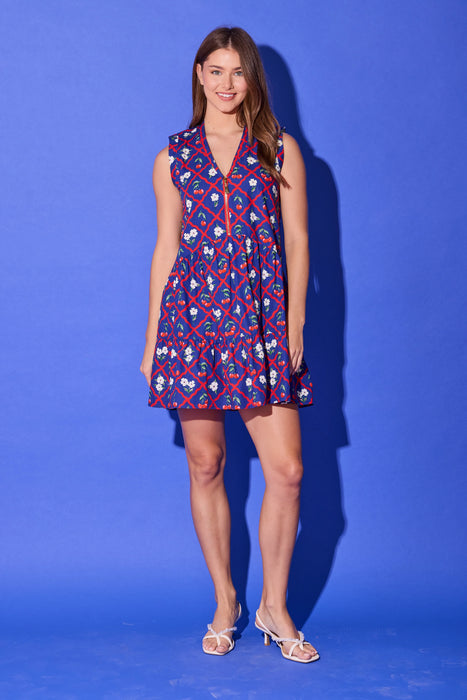 Gia Dress in Navy Cherry