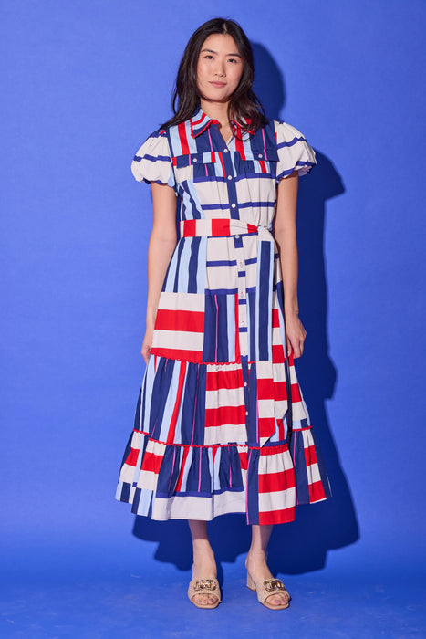Luna Dress in Maritime Stripe