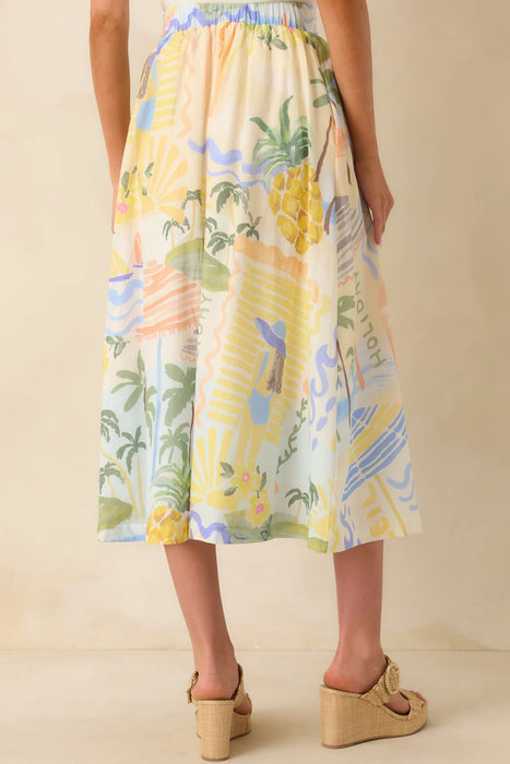 Printed Midi Skirt