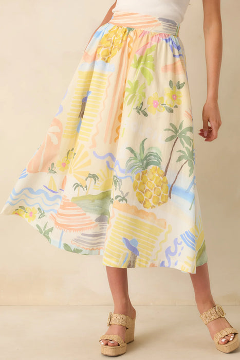 Printed Midi Skirt