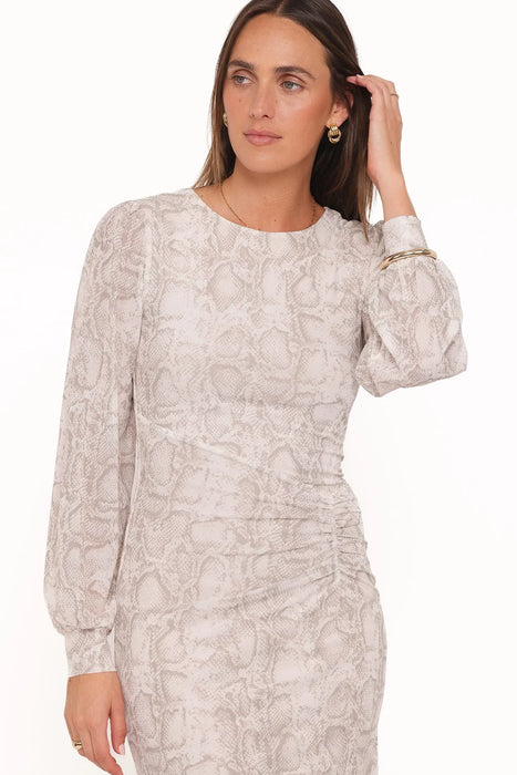 Clemens Mesh Snake Maxi Dress