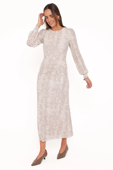 Clemens Mesh Snake Maxi Dress