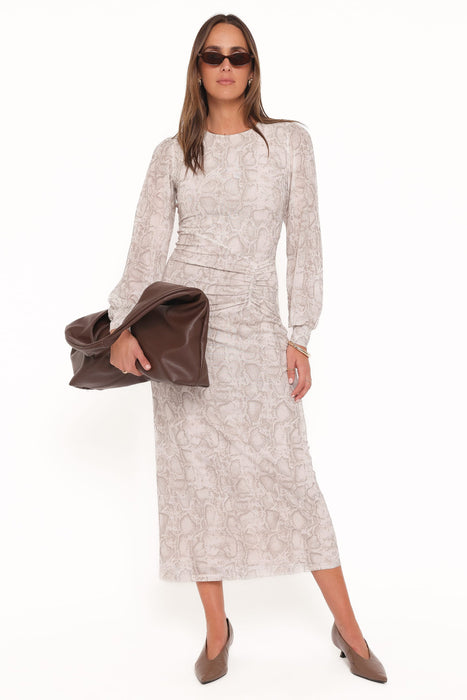 Clemens Mesh Snake Maxi Dress