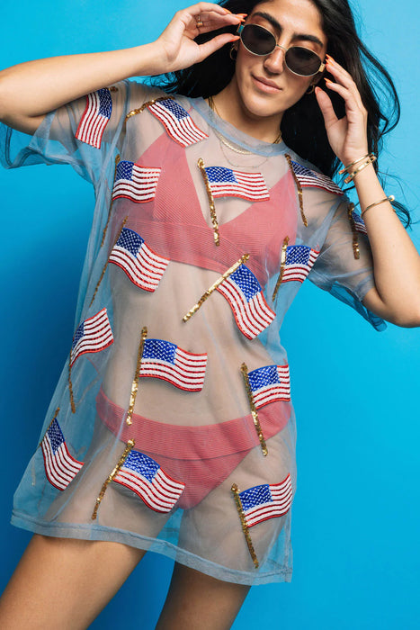 Flag Sheer Coverup