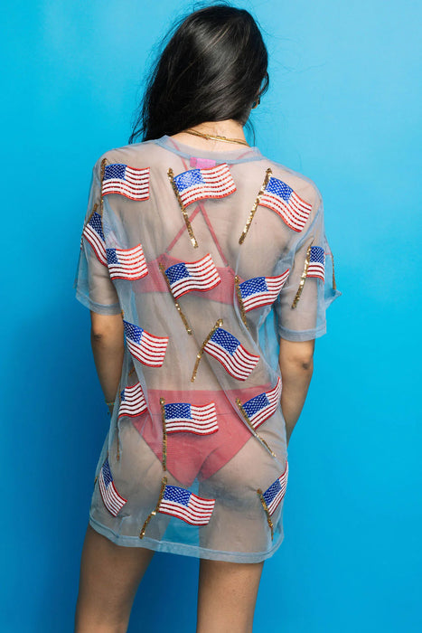 Flag Sheer Coverup