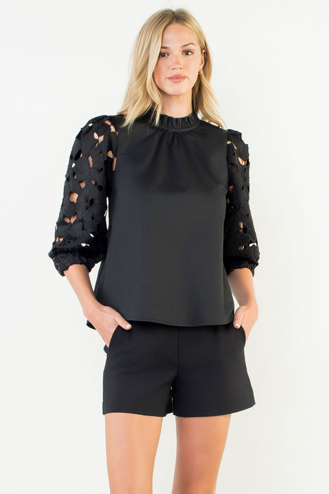 Eyelet Sleeve Blouse