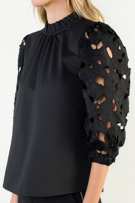 Eyelet Sleeve Blouse