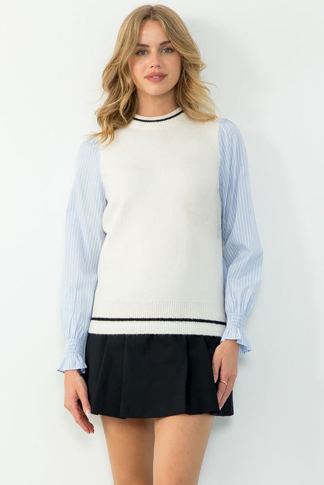 Stripe Sleeve Sweater
