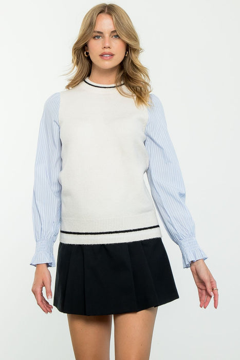 Stripe Sleeve Sweater