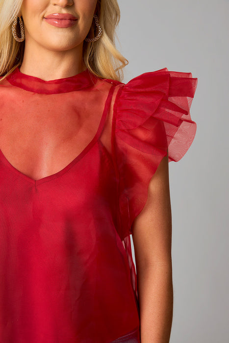 Kaycee Organza Ruffle Top