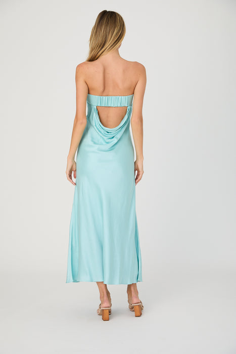 Oona Satin Strapless Midi