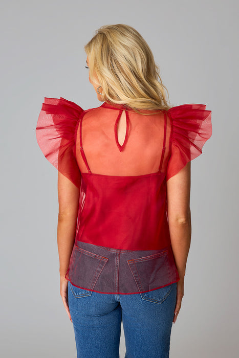 Kaycee Organza Ruffle Top