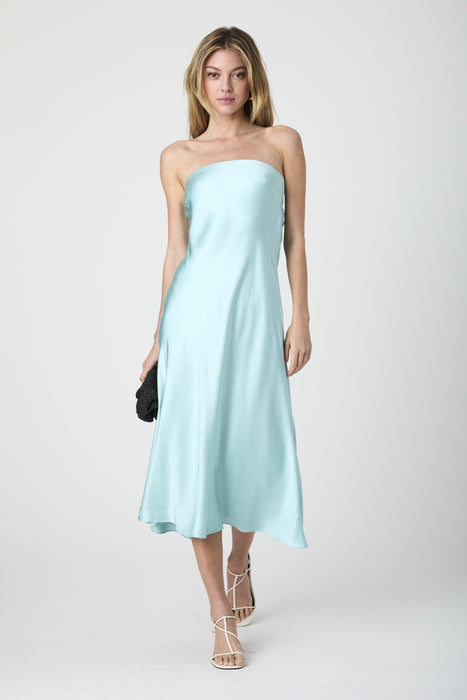 Oona Satin Strapless Midi