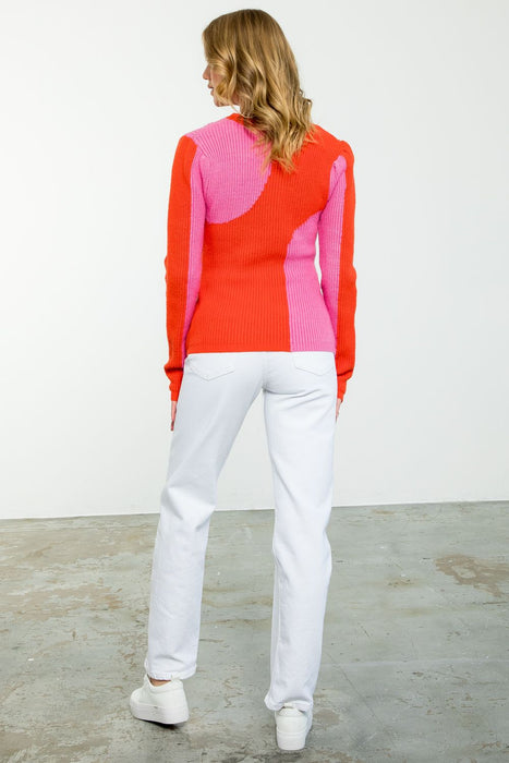 Assymmetric Colorblock Sweater